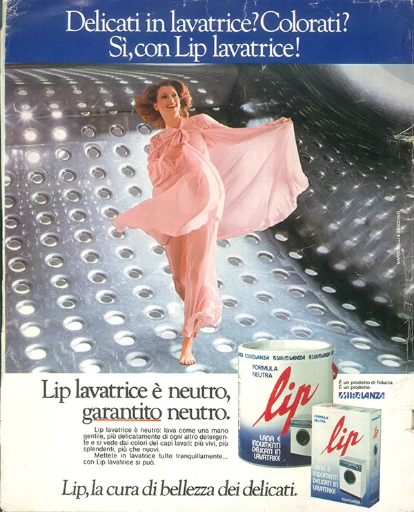 Pagina pubblicitaria per Lip Lavatrice Mira-Lanza "Rakam", maggio 1983