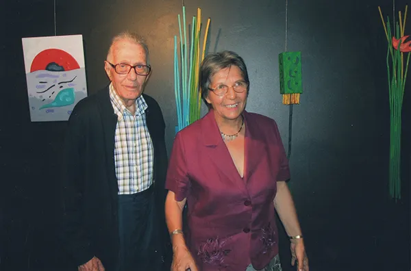 Gilberto con Carla alla collettiva, "Avenati... Senza tempo", mostra in cui esponeva con Maria Grazia Renier e Dino Durigatto presso palazzo Elti a Gemona del Friuli, 2011