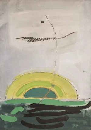 Senza Titolo, 1970, china, tempera e carboncino su carta, 70x50 cm