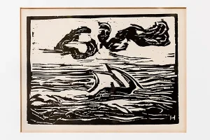 Erich HECKEL, Segelboot, ante 1908, xerigrafia, 18x24cm